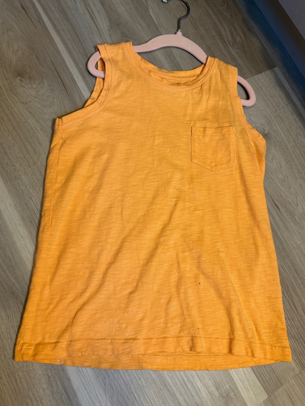 Primary Tangerine Tank Top with Chest Pocket